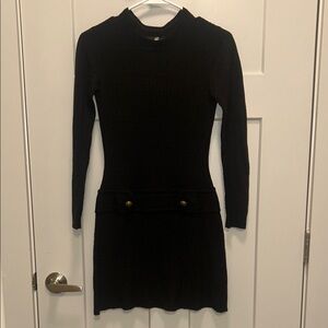 Black Long Sleeve Knit Dress